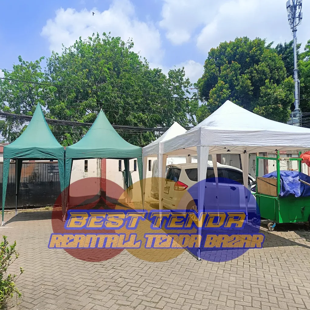 Tenda Semi Kerucut 2x2 dan Tenda Lipat Matic 3x3 stok sewa