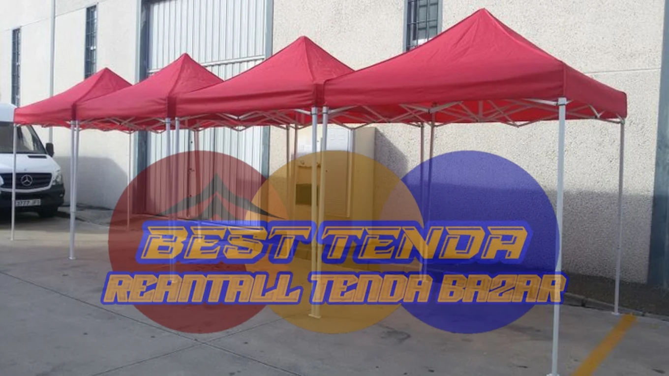 Deretan Tenda Lipat Matic Merah 3x3 — stok sewa BEST TENDA