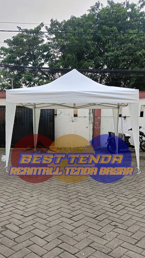 Sewa Tenda Lipat Matic Putih 3x3 dengan Sidewall — BEST TENDA