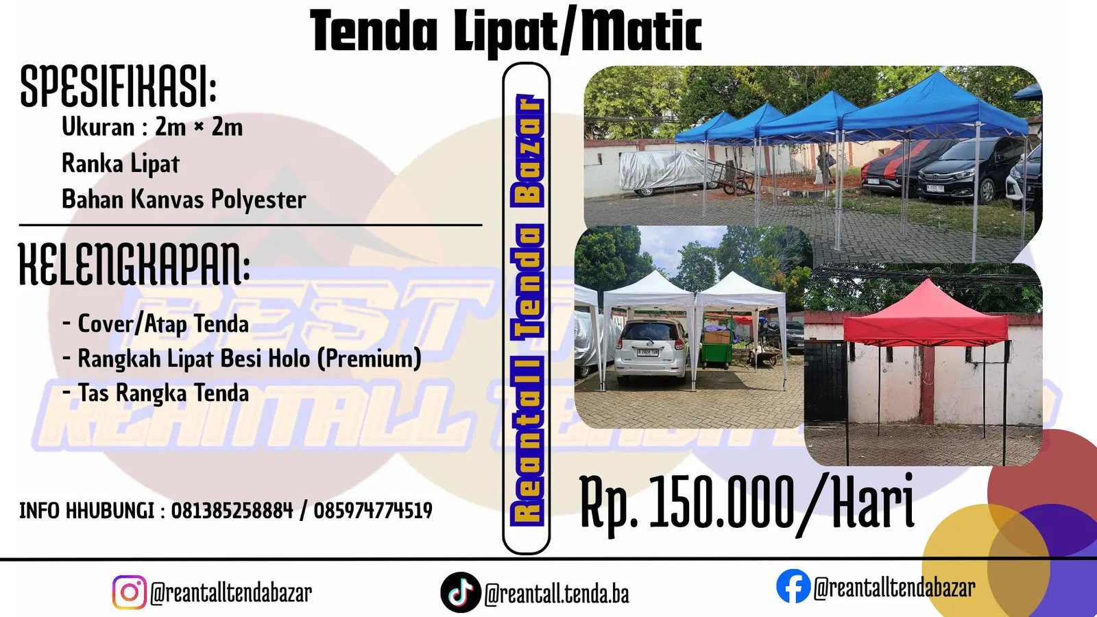 Sewa Tenda Lipat Matic 2×2